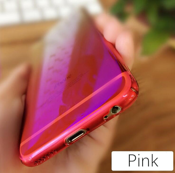 Aurora Gradient Color Transparent Case For iPhone 6s 6 Plus light Cover Hard PC Case