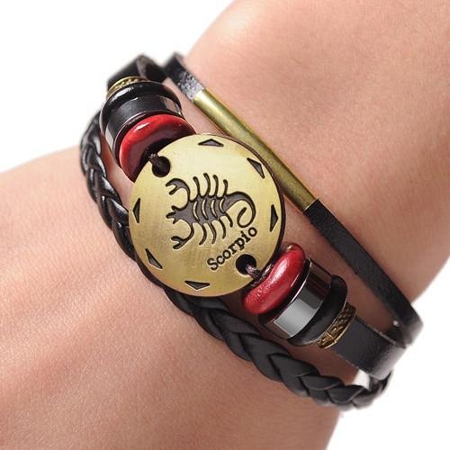 Leather Zodiac Bracelet